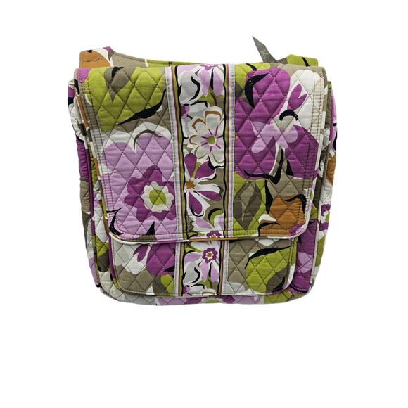 Vera Bradley Portobello Road Crossbody‎ Retired Pattern Purple Green Floral - Picture 1 of 8